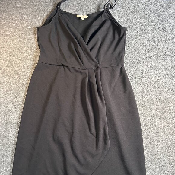 Hope & Harlow Women's Black V Neck Wrap Dress Size 10 - Picture 1 of 12